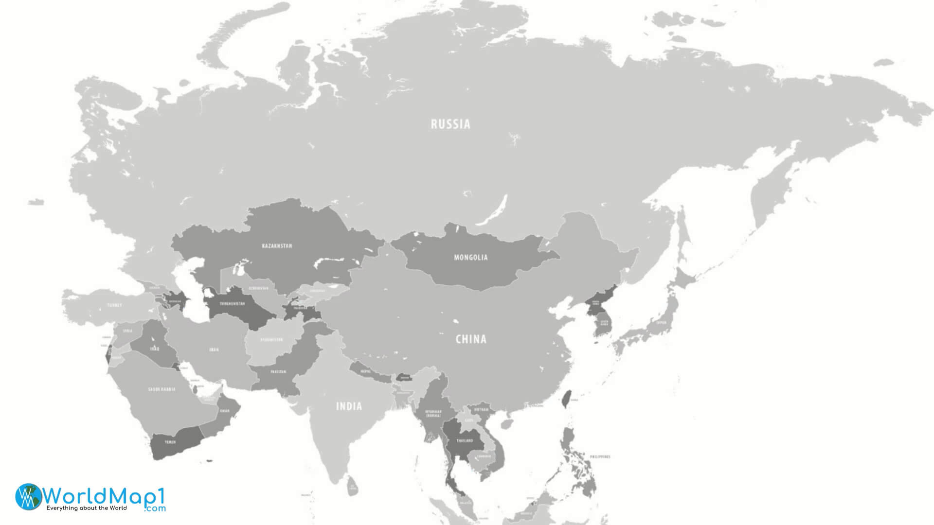 Asia Countries Map